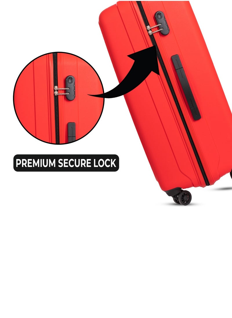 ZAP Set of 2 Luggage Trolley| Hardcase Polypropylene Material| 3-Digit Combination Lock | 360° Degree Wheel Rotation| Cabin-20 Inch, Large-28 Inch- Red - pzsku/ZA30C1651BB3659522BD1Z/45/_/1739616003/1a3dc1b9-d0f4-4d8d-8dde-c1c815823749