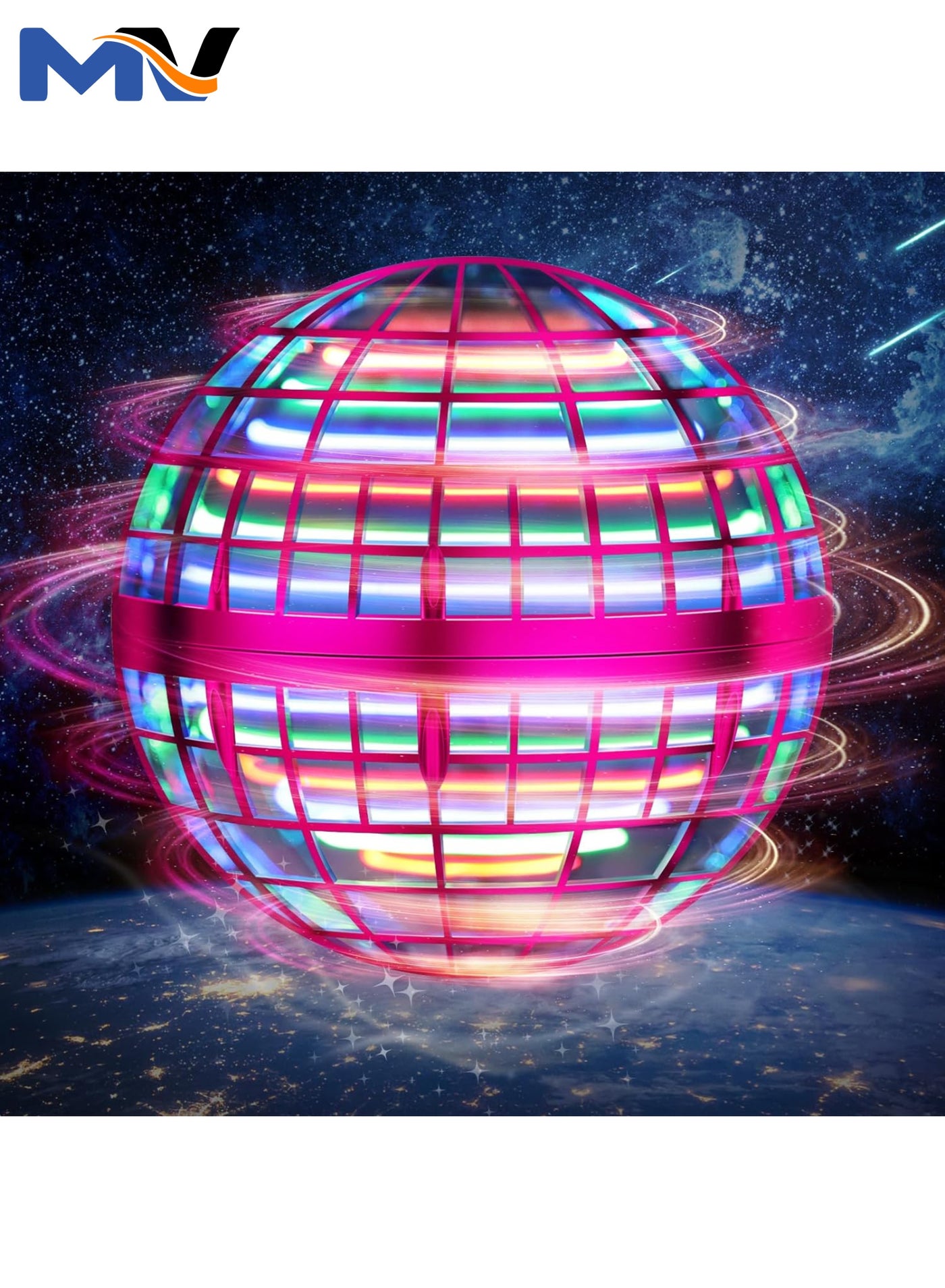 Flying Orb Ball Toy, Hover Ball Boomerang Fly Fidget Spinner, Cool Toys Gifts for 6 7 8 9 10 11 12+ Years Old boy Girls Teens, Hand Mini Drone Cosmic Globe, Indoor Outdoor Toys (Pink)