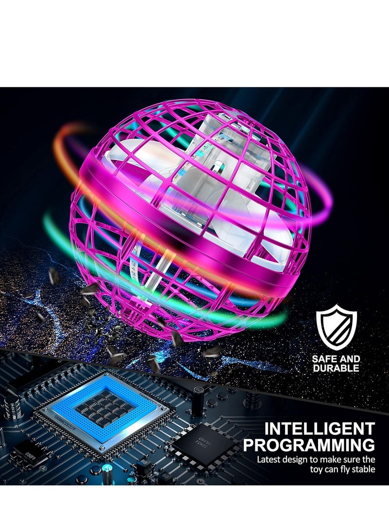 MAGIC VAULT Flying Orb Ball Toy, Hover Ball Boomerang Fly Fidget Spinner, Cool Toys Gifts for 6 7 8 9 10 11 12+ Years Old boy Girls Teens, Hand Mini Drone Cosmic Globe, Indoor Outdoor Toys (Pink) - Image 3
