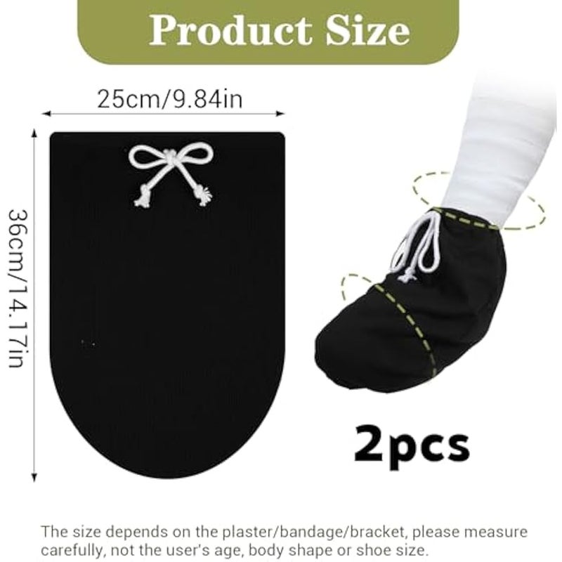 2PCS Cast Sock Cover for Foot, Adjustable Drawstring Leg Cast Sock, Toe Cover Socks Leg Casts Covers Below The Knee, Plaster Socks for Feet, Suitable for Men and Women - Image 2