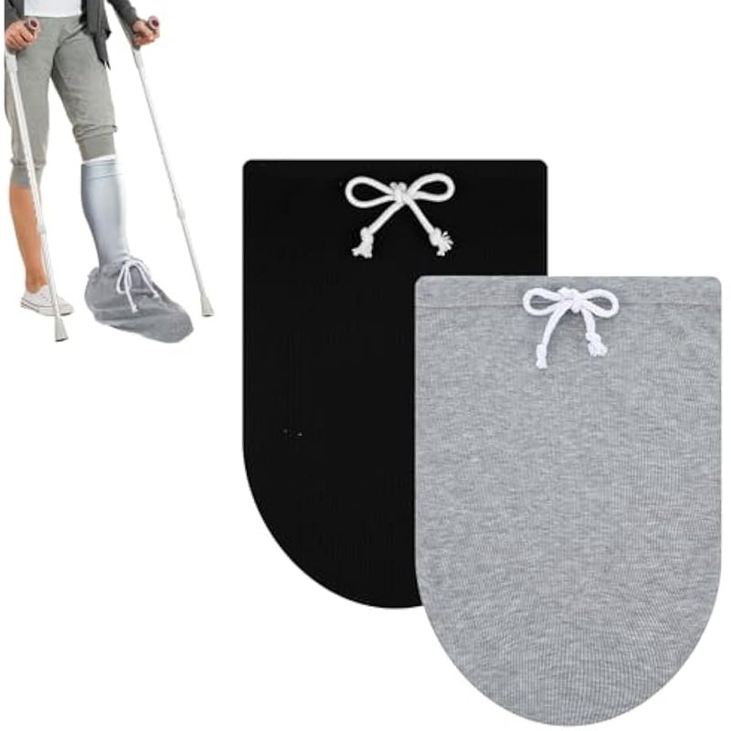 2PCS Cast Sock Cover for Foot, Adjustable Drawstring Leg Cast Sock, Toe Cover Socks Leg Casts Covers Below The Knee, Plaster Socks for Feet, Suitable for Men and Women - Image 1