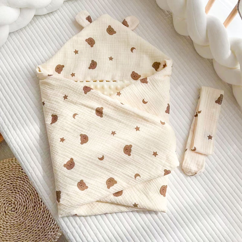 Doudou blanket bag newborn baby discharged pure cotton autumn and winter rabbit delivery room swaddling bag newborn summer wrap quilt - Image 1