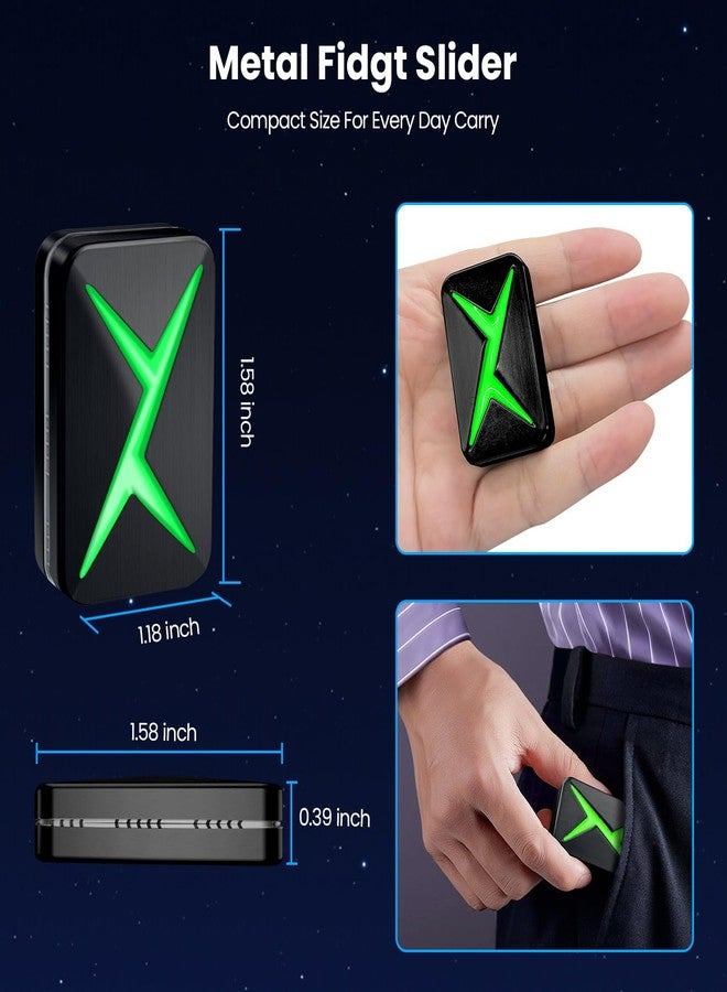 TAMOXI Metal Fidget Slider Magnetic EDC Haptic Fidget Toys Adult Fidgets for Anxiety, ADHD/ADD/Autism Stress Relief Metal Fidget Toy, Light-up Home/Office Desk Toys for Father Man Friends (Black) - Image 3