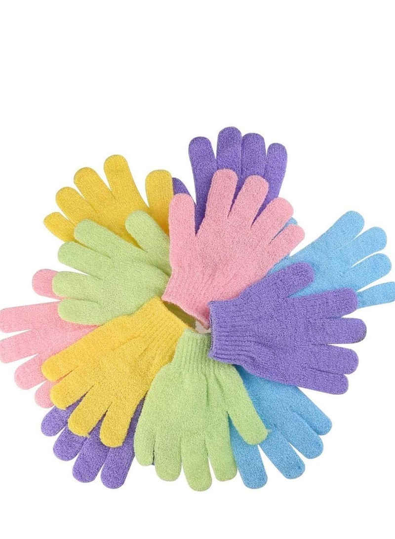 8 Pairs Double Sided Exfoliating Gloves Bath Shower Body Scrubbing 5 Colors - Image 3