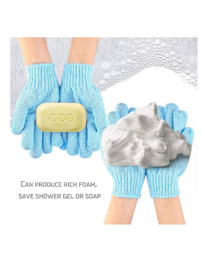 8 Pairs Double Sided Exfoliating Gloves Bath Shower Body Scrubbing 5 Colors - Image 2