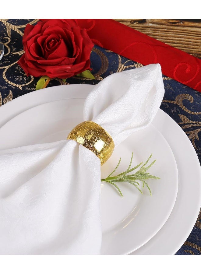 ٦ حلقات ذهبية للمناديل، حامل مناديل معدني لعيد الشكر، وحفلات الزفاف، والحفلات، والعشاء، وتزيين طاولة عيد الميلاد - Image 3