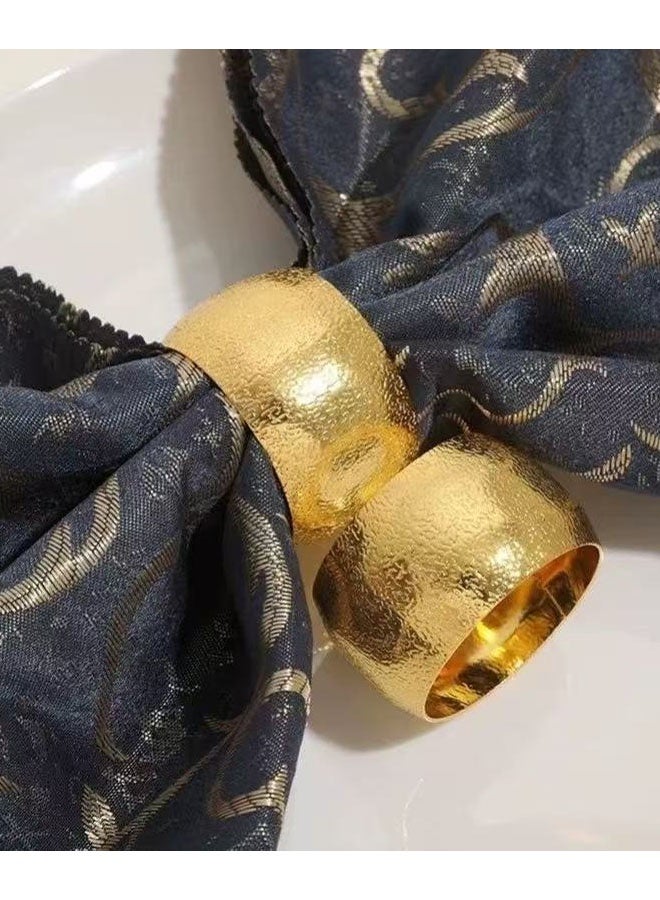 ٦ حلقات ذهبية للمناديل، حامل مناديل معدني لعيد الشكر، وحفلات الزفاف، والحفلات، والعشاء، وتزيين طاولة عيد الميلاد - Image 5