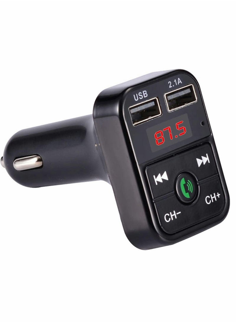 SYOSI - Bluetooth, Car Bluetooth, Transmitterfm Transmitter Wireless Bluetooth, Compatible Handsfree Mp3 Audio Music Player, Dual USB Radio Modulator Car Kit, 2.1A Charger (Black) - Image 1