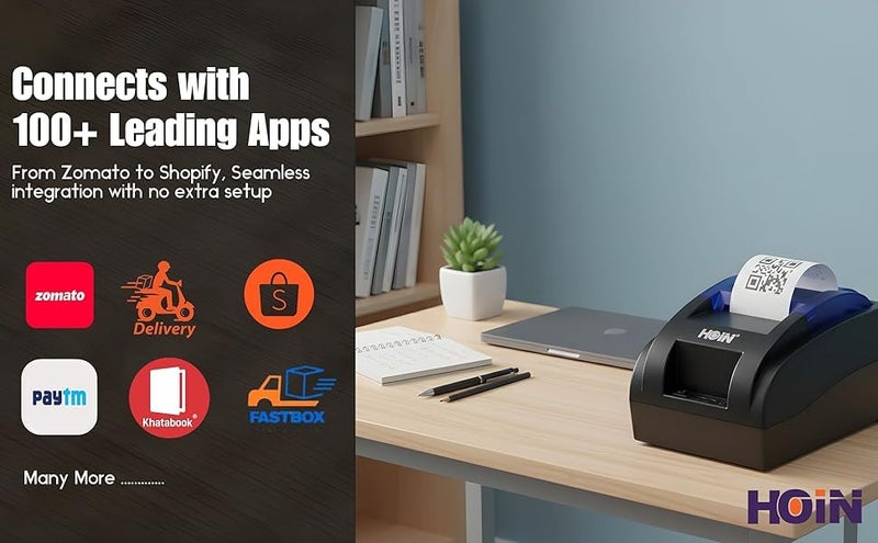 HOIN Original HOIN™ Kiosk Receipt/POS Bill Printing Support 58mm BIS Certified USB Thermal Printer. (1 Year Warranty). No Bluetooth. - Image 3