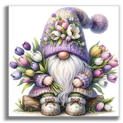 Offito Gnome Diamond Art Kits for Adults 5D Gnome Diamond Painting Kits for Beginners DIY Full Drill Dots Gem Art Paint for Home Wall Decor 14 x 14 Inch - Image 1