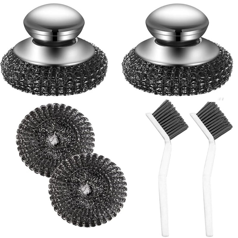 فرشاة تنظيف من الصوف الصلب، فرشاة تنظيف الفرن، مجموعة فرش تنظيف من الفولاذ المقاوم للصدأ وفرشاة الشقوق للأطباق، الحديد، الأواني، المواقد، شوايات الشواء، الحوض - Image 1