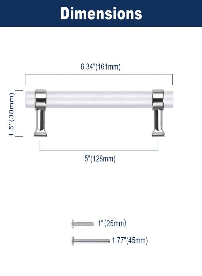 Orger 10 Pack Cabinet Pulls Clear Acrylic Cabinet Handles 5'' Drawer Pulls Round Tube Modern Silver Hardware Handles Kitchen Cabinet Dresser Drawer Pulls - Image 2