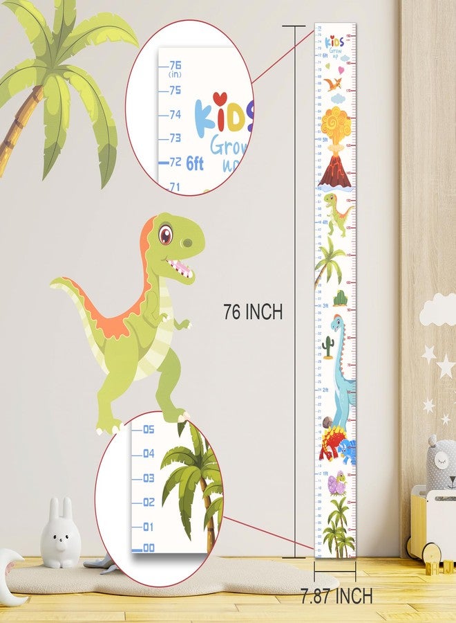Eichzer Baby Height Growth Chart, Premium Handing Ruler Home Nursery Wall Decor for Kids, 76" x 8" Growth Tracker for Children Height Record, Boys & Girls Playroom Decoration Sticker (Dinosaur) - Image 2