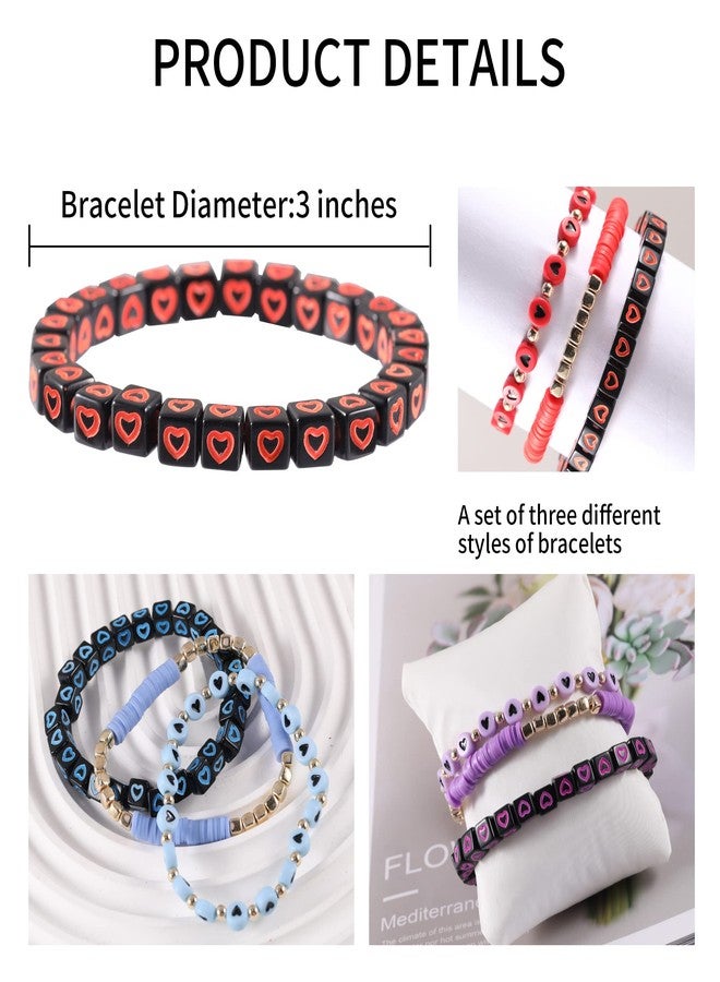 PIPITREE 12pcs Surfer Heishi Bracelets for Women Stackable Clay Beaded Stretch Bracelets Elastic Layering Couple Friendship Bracelets Boho Summer Beach Jewelry Set - Image 2