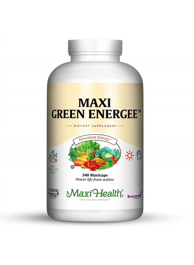 Maxi Health كبسولات جرين إنرجي سوبر وول فود بليند، كوشير، 240 عدداً - Image 1