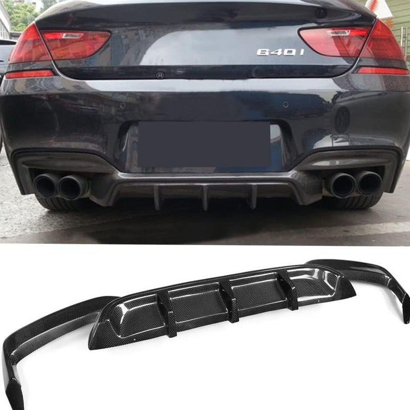 DEMULAX Carbon Fiber Rear Bumper Diffuser Lip for BMW 6 Series - Image 4