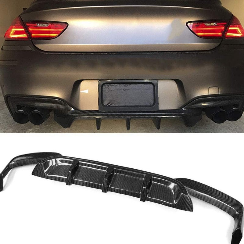 DEMULAX Carbon Fiber Rear Bumper Diffuser Lip for BMW 6 Series - Image 5