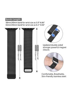 YOMNA YOMNA Magnetic Metal Milanese Loop Band Compatible with Apple Watch Band 42mm 44mm 45mm 49mm, Adjustable Stainless Steel Mesh Strap Replacement for iWatch Series Ultra SE 8 7 6 5 4 3 2 1- Black  - Image 4