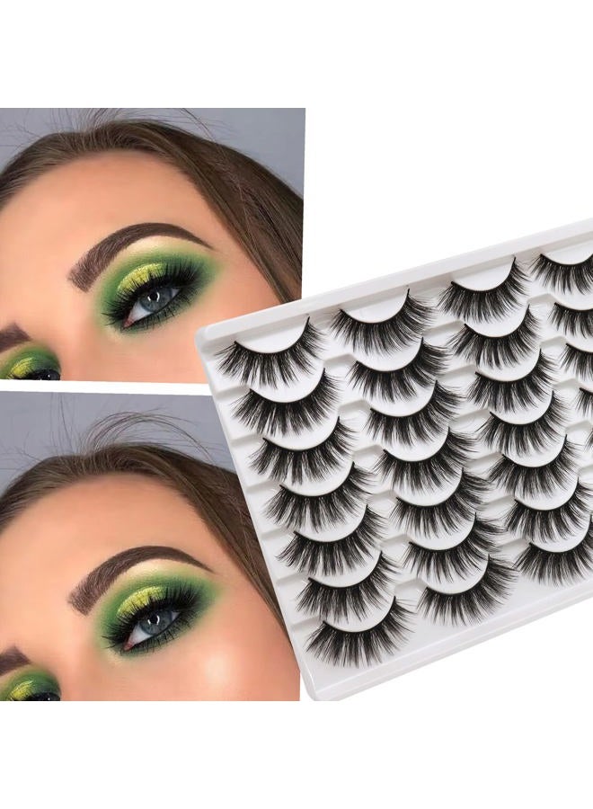 Losha Eyelashes Natural Look Faux Mink Lashes Pack Handmade Wispy False Eyelashes 14 Pairs Eye Lashes (F64) - Image 2