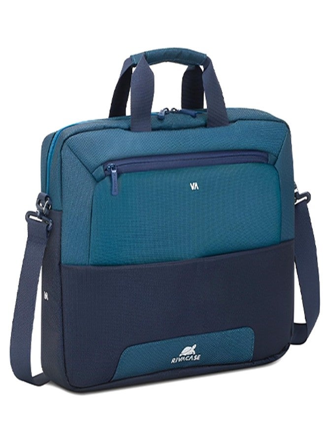 RIVACASE Suzuka 7737 Laptop Bag Water Resistant Polyester Fabric fits most popular Macbook Laptops Ultrabooks 15.6 inches Computer Bag for Women/Men/Travel/Business Style Briefcase Steel Blue - Image 1