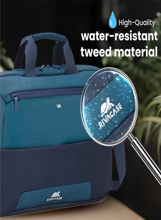 RIVACASE Suzuka 7737 Laptop Bag Water Resistant Polyester Fabric fits most popular Macbook Laptops Ultrabooks 15.6 inches Computer Bag for Women/Men/Travel/Business Style Briefcase Steel Blue - Image 3