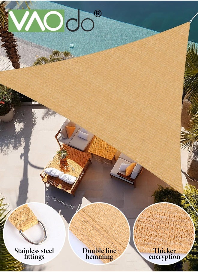 VAOdo Triangle Sand Sun Shade Sail Cannoy 90% UV Block Windproof and Dustproof for Backyard Yard Deck Patio Garden Outdoor Activities and Facility 3.66*3.66CM  - Image 1