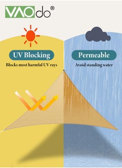 VAOdo Triangle Sand Sun Shade Sail Cannoy 90% UV Block Windproof and Dustproof for Backyard Yard Deck Patio Garden Outdoor Activities and Facility 3.66*3.66CM  - Image 3
