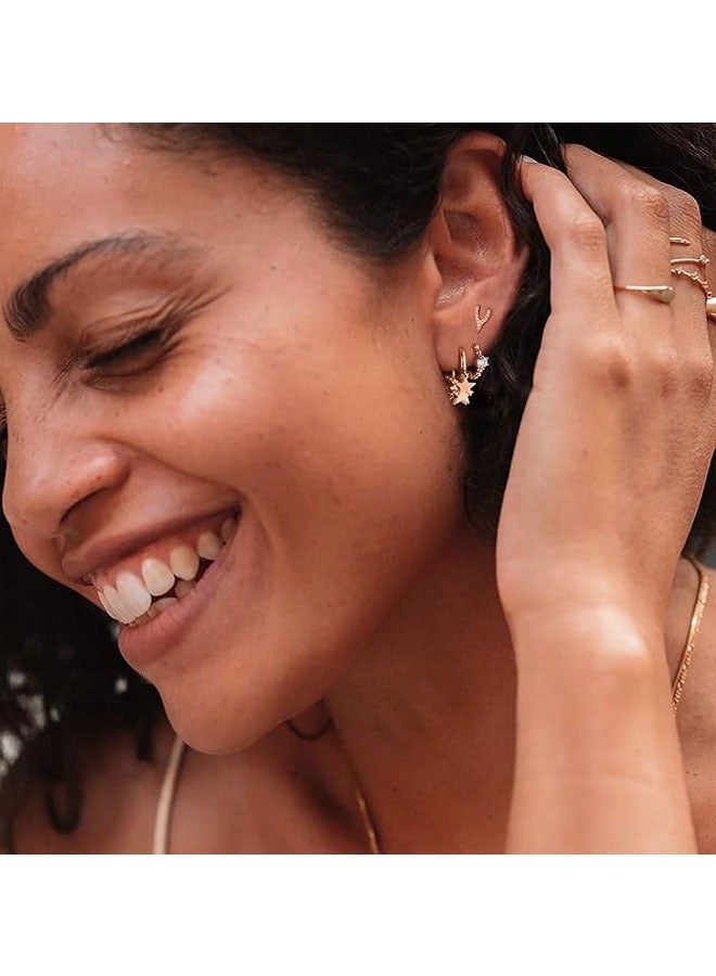 Mevecco Women Huggie Earrings Gold Hoop Sleeper 14K Gold Filled Small Simple Handmade Hypoallergenic Everyday Jewelry - Image 2