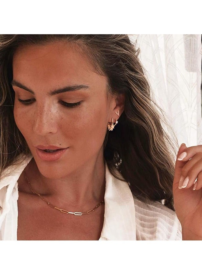 Mevecco Women Huggie Earrings Gold Hoop Sleeper 14K Gold Filled Small Simple Handmade Hypoallergenic Everyday Jewelry - Image 4