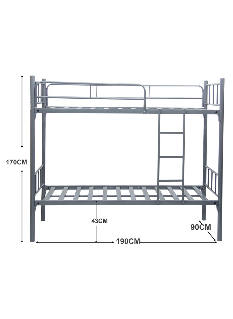 Multi Home Furniture Modern Steel Bunk Bed MH-0047-Silver with 2 Medicated Mattresses – Ultimate Comfort and Durability  - Image 3