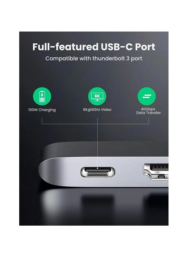 UGREEN ECO - Ugreen CM251 (60559) Type-C Male to Tri USB 3.0, Type-C & HDMI Female Space Grey Multi-Interface HUB #60559 - Image 1