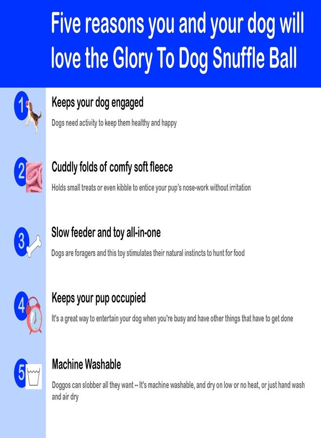 Glory To Dog Puppy and Small Breed Snuffle Interactive Foraging Dog Puzzle Ball Toy Pink - Image 2