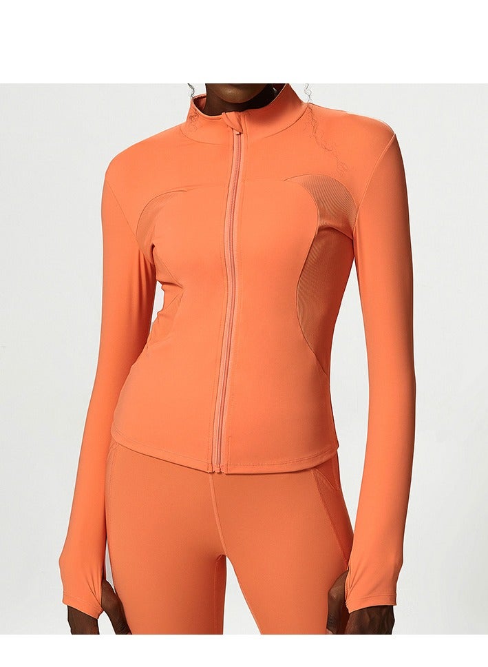 Women's Zipper Fitness Long Sleeved Yoga Suit Set - Image 1