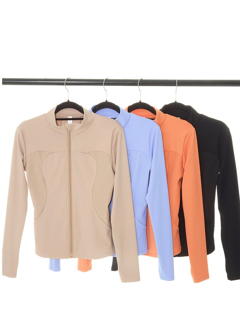 Women's Zipper Fitness Long Sleeved Yoga Suit Set - Image 2