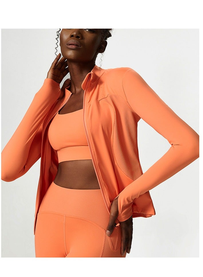 Women's Zipper Fitness Long Sleeved Yoga Suit Set - Image 3