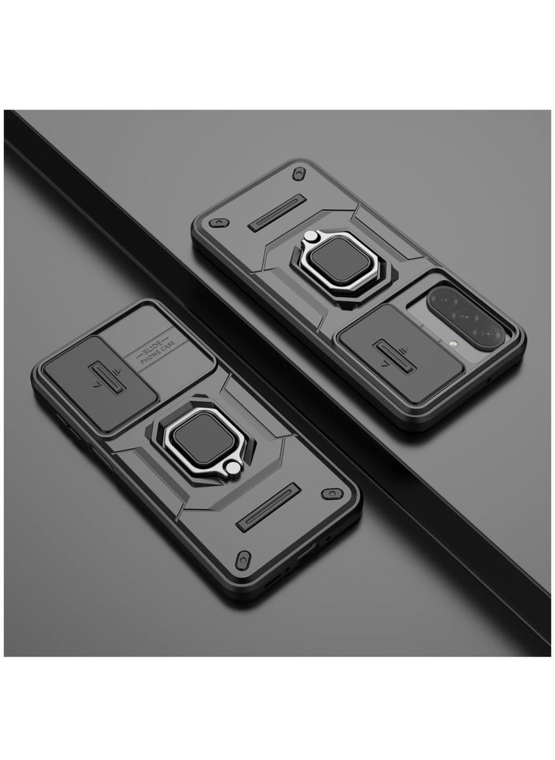 [1+1 Sets] For Samsung Galaxy A26 Case & Screen Protector Built Slide Camera Protection Cover Heavy Duty Protective Phone Case with Tempered Glass Screen Protector