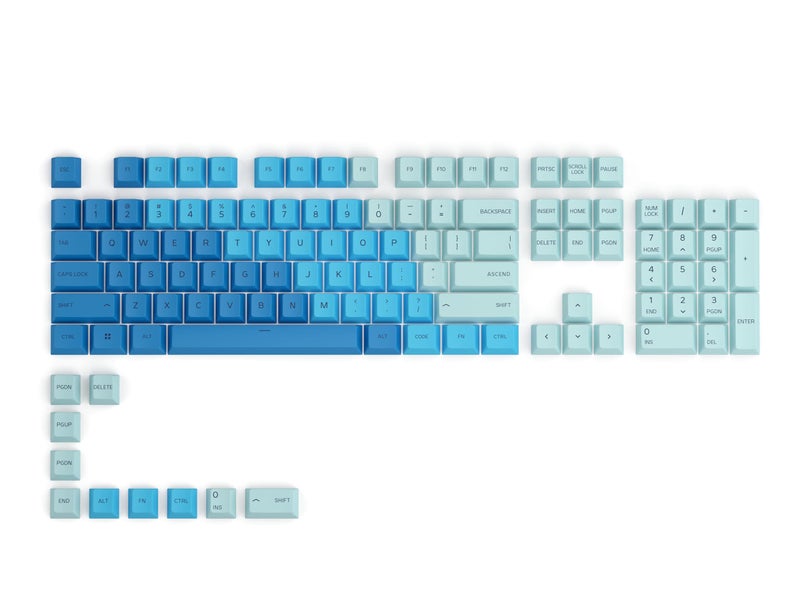 Glorious GPBT Dye Sublimated Keycaps (Caribbean Ocean) -Thick PBT Plastic 114 Keycap Set for 100% Full Size, 85% 80% TKL, 60% Compact, 75% Mechanical Keyboards - Image 1