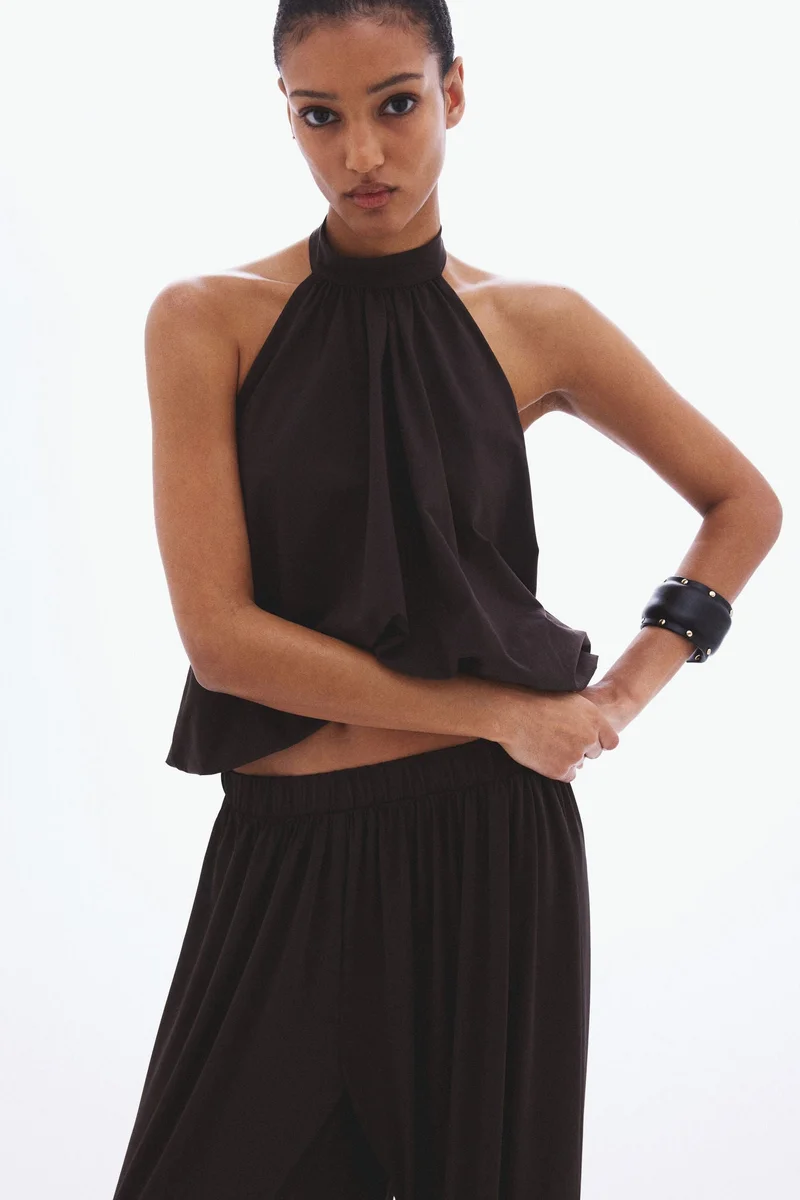 H&M Bubble-hem halterneck top