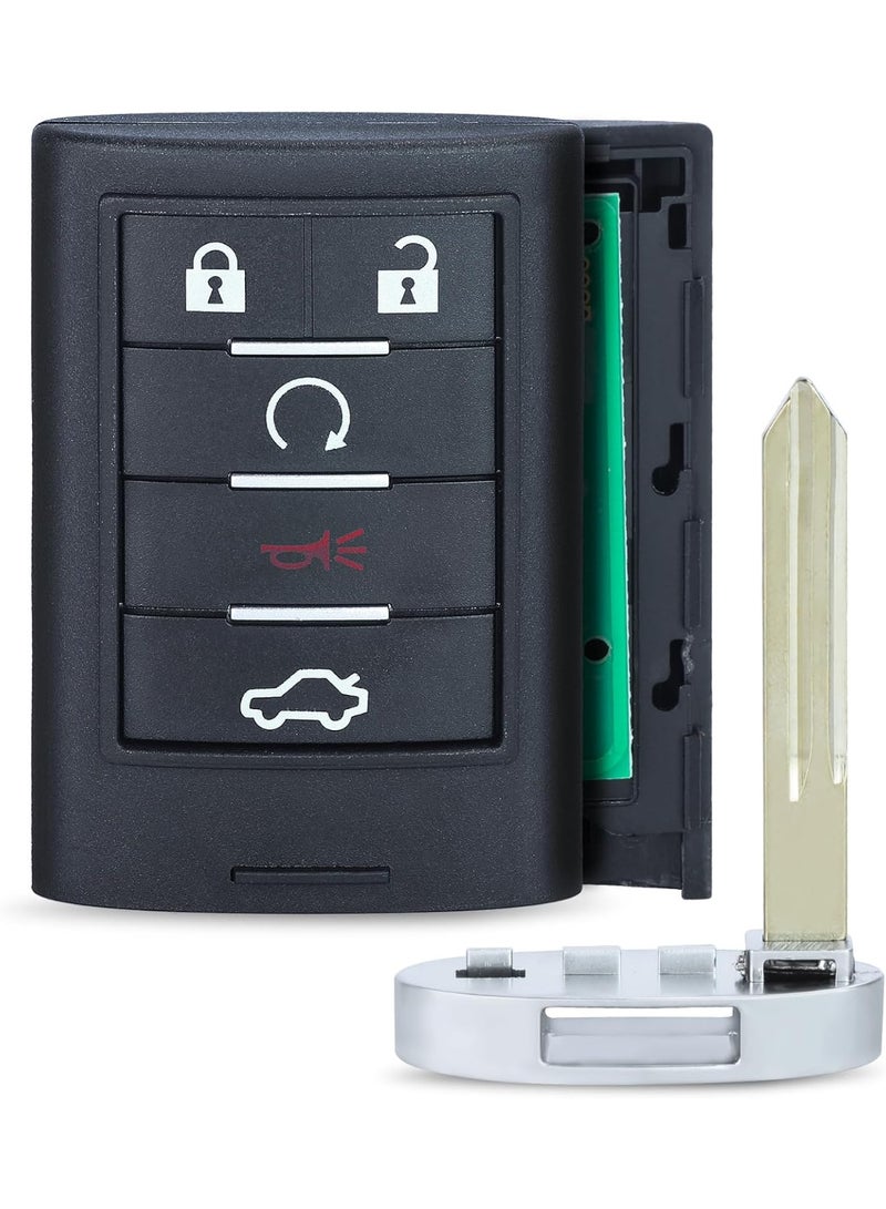 Keyecu Replacement Smart Remote Key Fob 5 Button for Cadillac STS CTS 2008-2013 - Image 3