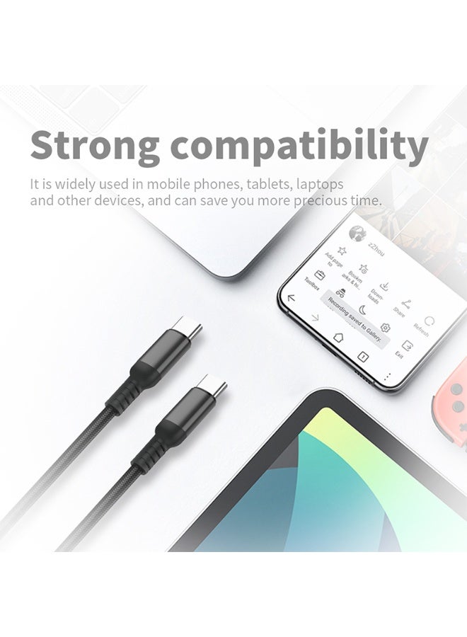 بلجن كابل شحن ونقل بيانات Type-C إلى Type-C بقوة 240 واط – سرعة فائقة 480Mbps، بطول 1.2 متر، خيط نايلون مضفر متين، متوافق مع اللابتوبات والهواتف الذكية والأجهزة اللوحية - Image 5