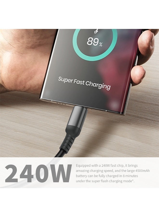 بلجن كابل شحن ونقل بيانات Type-C إلى Type-C بقوة 240 واط – سرعة فائقة 480Mbps، بطول 1.2 متر، خيط نايلون مضفر متين، متوافق مع اللابتوبات والهواتف الذكية والأجهزة اللوحية - Image 4
