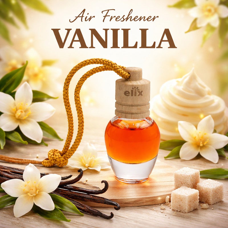 زجاجة معطر جو للسيارة - موزع عطر برائحة الفانيليا، زيت عطري يدوم طويلاً، زجاجة بغطاء خشبي، معطر مانع للانسكاب لمرآة الرؤية الخلفية للسيارة، رائحة غير سامة وخالية من الكحول للسيارة والمنزل والمكتب - Image 4