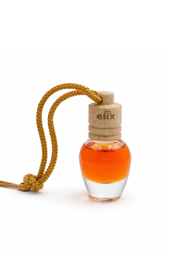 زجاجة معطر جو للسيارة - موزع عطر برائحة الفانيليا، زيت عطري يدوم طويلاً، زجاجة بغطاء خشبي، معطر مانع للانسكاب لمرآة الرؤية الخلفية للسيارة، رائحة غير سامة وخالية من الكحول للسيارة والمنزل والمكتب - Image 1