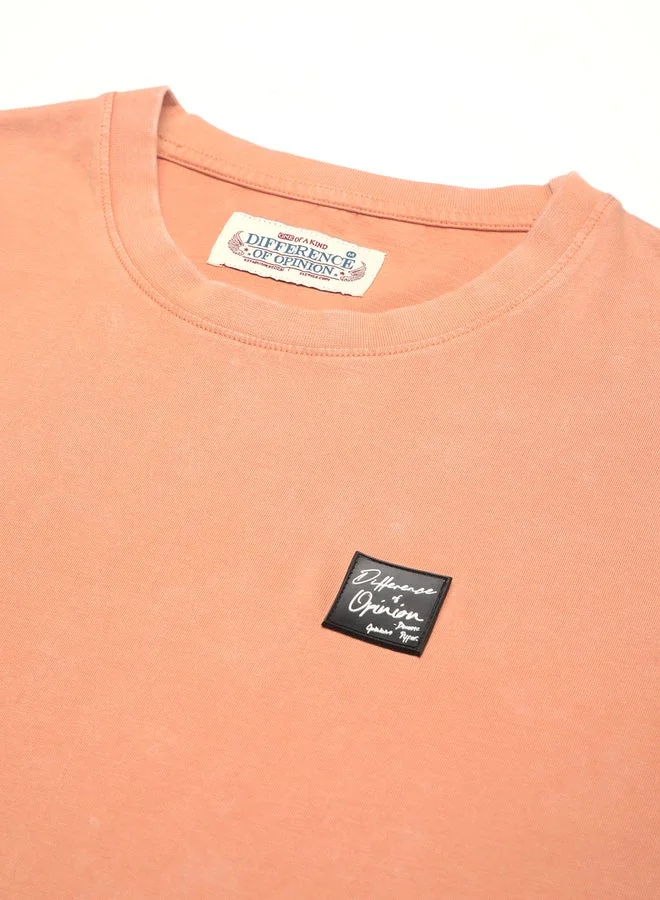 Difference of Opinion Men Oversized Acid Wash Printed T-Shirt