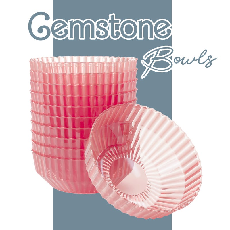 Exquisite Pink Plastic Bowls Disposable - 16 Oz - 20 Count - Disposable Soup Bowls - Great for Weddings Parties And Formal Occasions - Image 2
