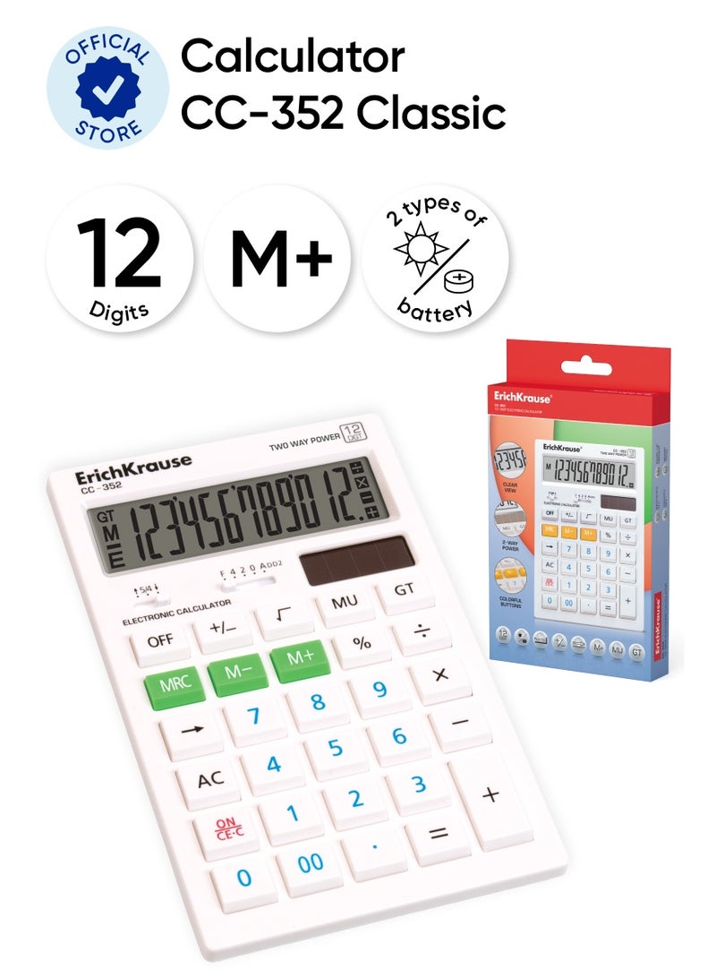 ErichKrause Desk electronic calculator 12-Digit White CC-352 Classic, assorted colors (box 1 pc.) - Image 1