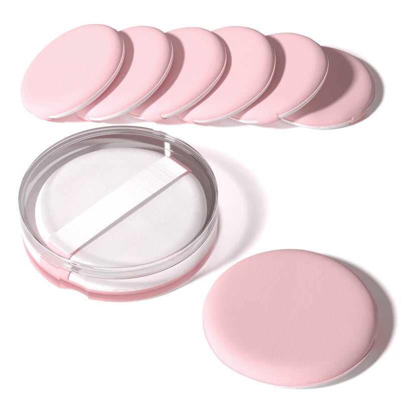 MOHOPE 8Pcs Air Cushion Makeup Sponges for Foundation with Portable Box  LatexFree Blending Sponge for Liquid Cream Foundation and Powder  Round Powder Puff  Pink
