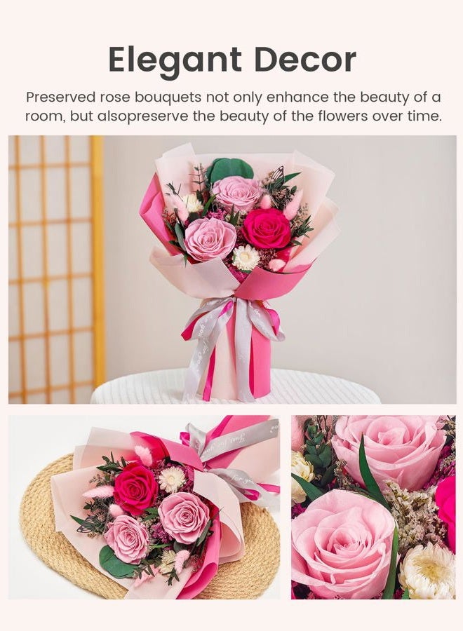 Polylove Flowers for Delivery Prime Forever Flowers Bouquet Preserved Roses Bouquet Flower Gift for Women Wife Mother Day Graduation Birthday (Hot Pink, Small) - Image 5