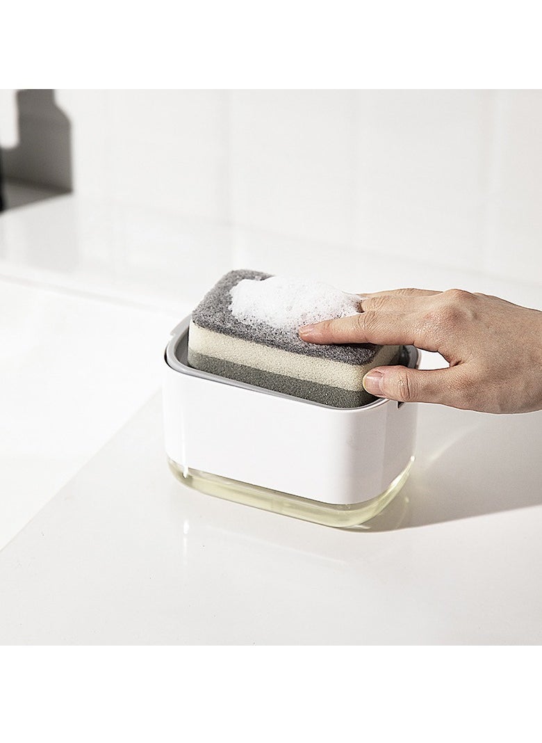 Generic - Soap Dispenser for Kitchen and Sponge Holder 2-in-1, Upgraded Quick-Dry Design, 1PC Sponge Included - Image 1