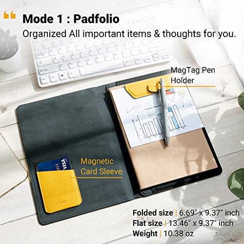 LHiDS Creative Folio Lite 2.0 with Stand, Business Portfolio Resume, 3-in-1 Padfolio with Magnetic Accessories, Work as Notebook Cover, Clipboard, Organizing Board for Home and Office (Gray, A5) - Image 4